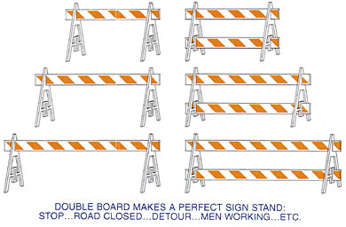 A-Frame Plastic Barricades and Jersey Barriers