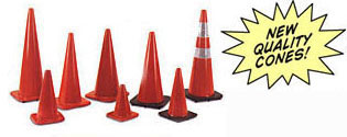 Orange Heavy Duty Reflective PVC Traffic Safety Parking Cones