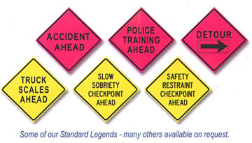 Law Enforcement Fire Safety Service Roll-Up Signs And Stands