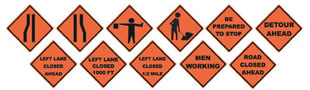 Standard Safety Orange Roll Up Signs