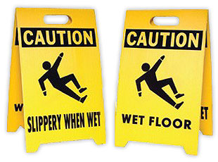 Plastic Wet Floor Stands Slippery When Wet Safety Signs