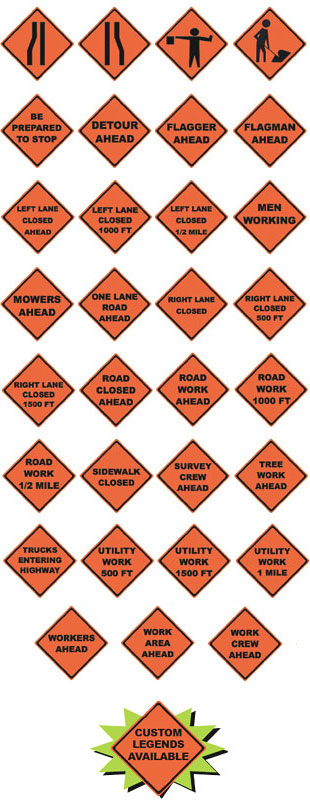 Safety Orange Roll Up Signs