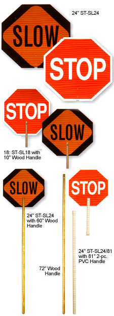 Paddle Traffic Control Signs Stop Slow Handle