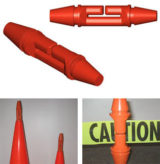 T-Cap Traffic Safety Cone Accessory for Securing Caution Tape